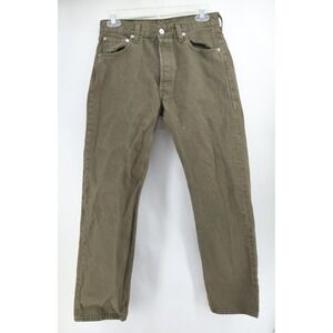 Vintage Levi's 501‎ Jeans Olive Green Mens 30x30 Button Fly Straight Leg USA